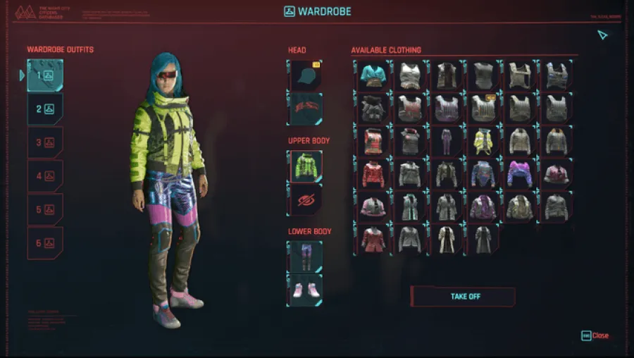 Cyberpunk - Using Clothes as Wardrobe