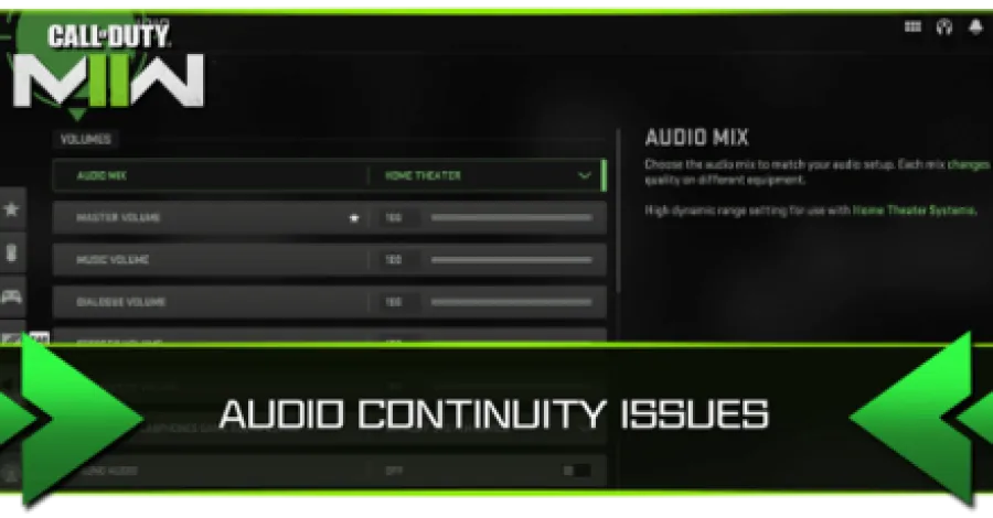 MW2 - Audio Continuity Issues