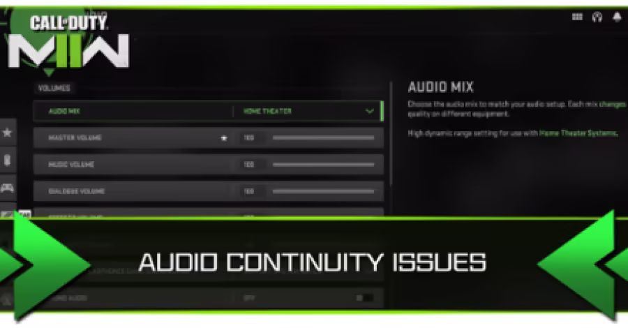 MW2 - Audio Continuity Issues