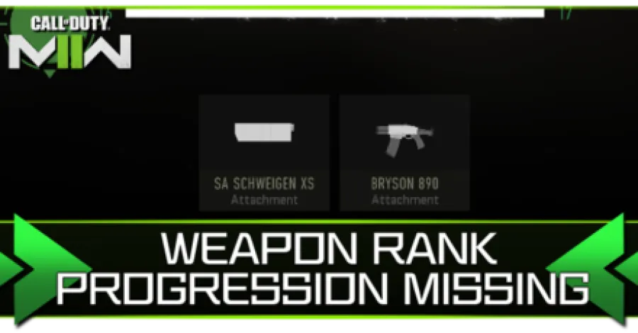 weapon rank progression missing mw2
