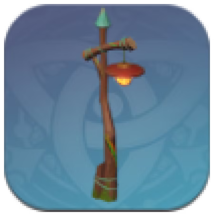 Genshin Impact - Ashen Aratiku Wood "Nifty" Street Lamp Image