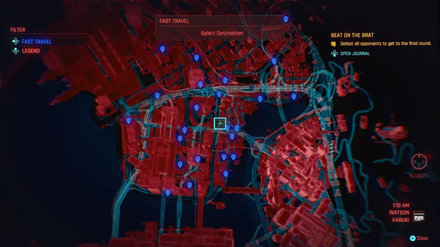 Cyberpunk - Fast Travel Map